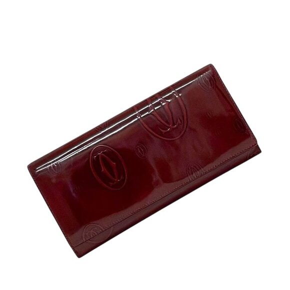Cartier Folding Long Wallet Bordeaux Happy Birthday